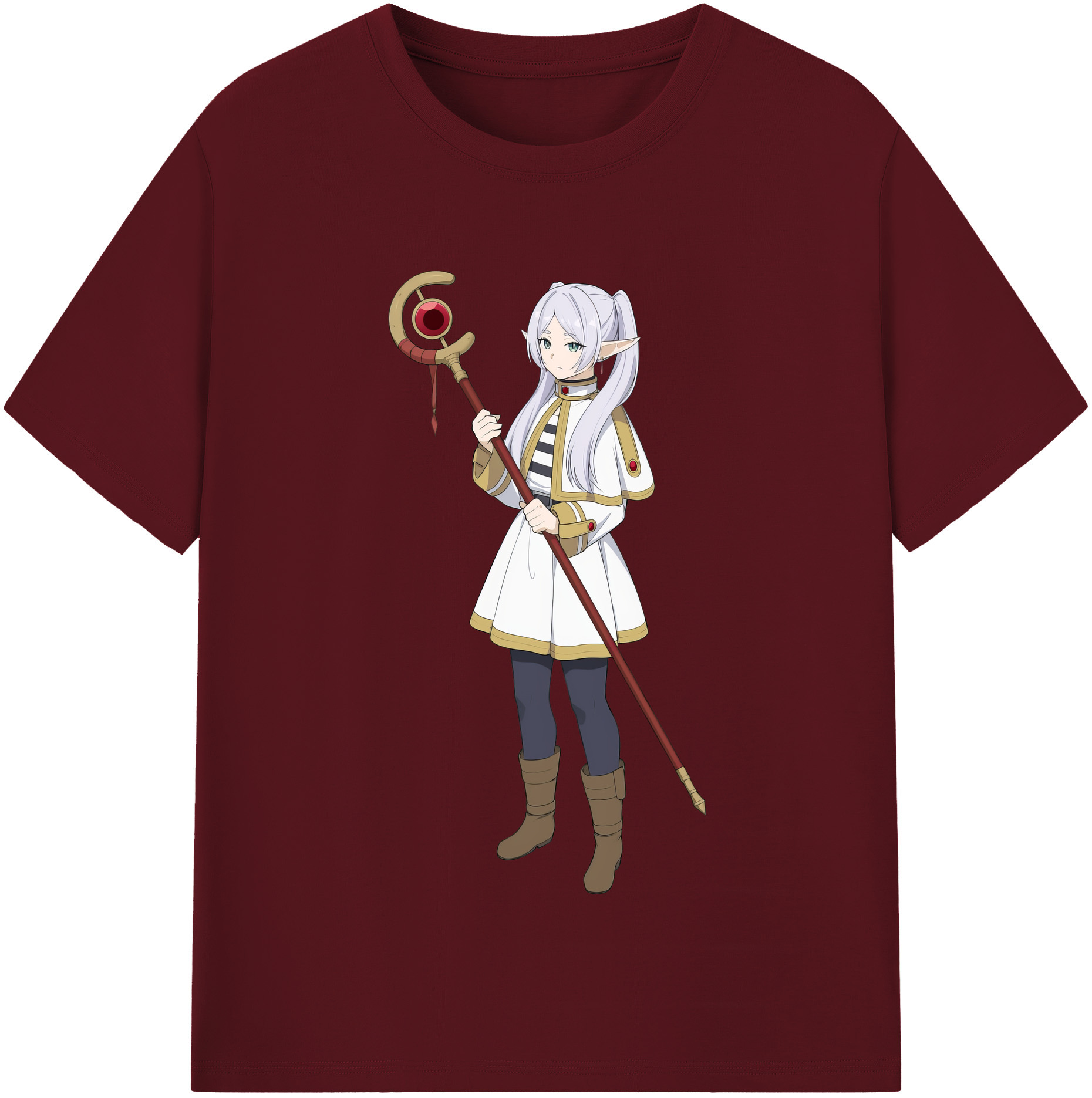 （画像用） 葬送のフリーレン Frieren 綿100％半袖Tシャツ（フロントプリント）